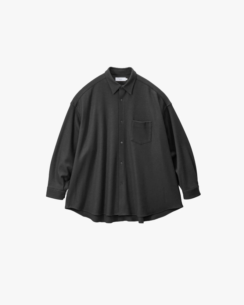GraphpaperiOty[p[ jGU253-50221B Wool Smooth Flannel Oversized Regular Collar Shirt