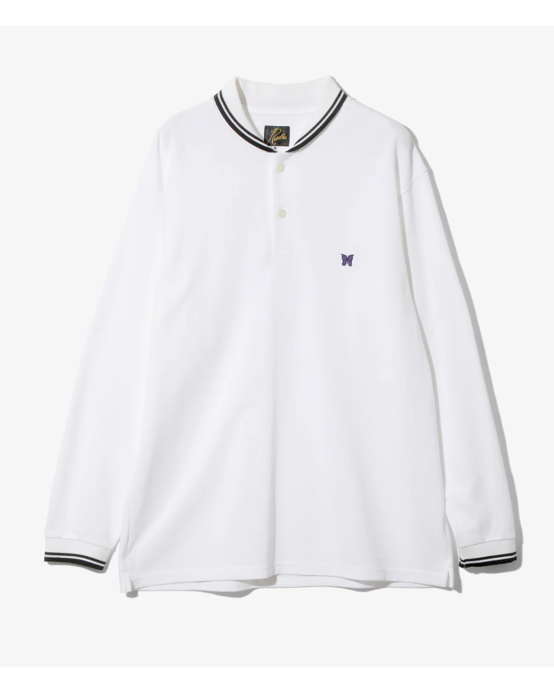 NEEDLESij[hYjRW347 SHAWL COLLAR L/S POLO - COTTON PIQUE