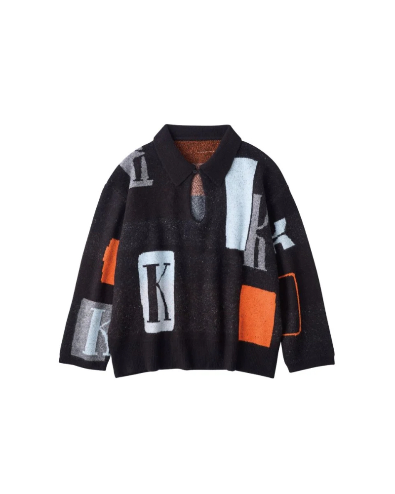 Knuth Marf (Nk[X}[t) KM25AG03 K design knit pullover(unisex)