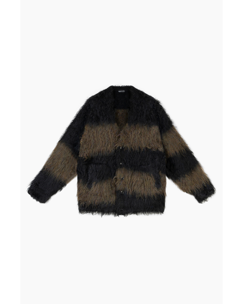 LAD MUSICIANibh~[WV) 2225-022 SHAGGY BORDER KNIT CARDIGAN