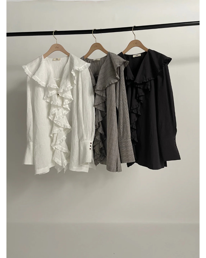 UhriE[Aj25AWUhr-SH476 Ruffle Frill Shirt