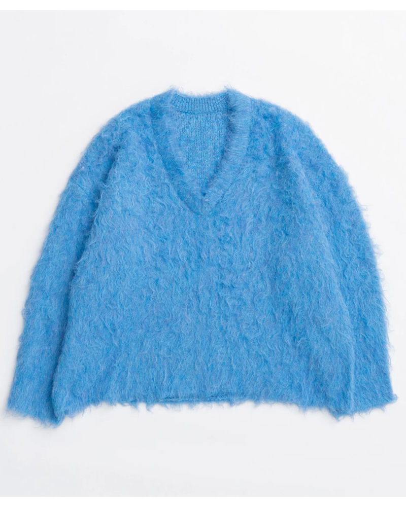 MAISON SPECIAL( ] XyV) 21252365809 Long Shaggy V-neck Knit