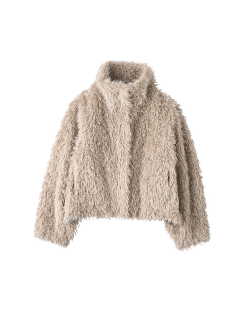 Knuth Marf (Nk[X}[t) KM25WW01 shaggy stand collar coat