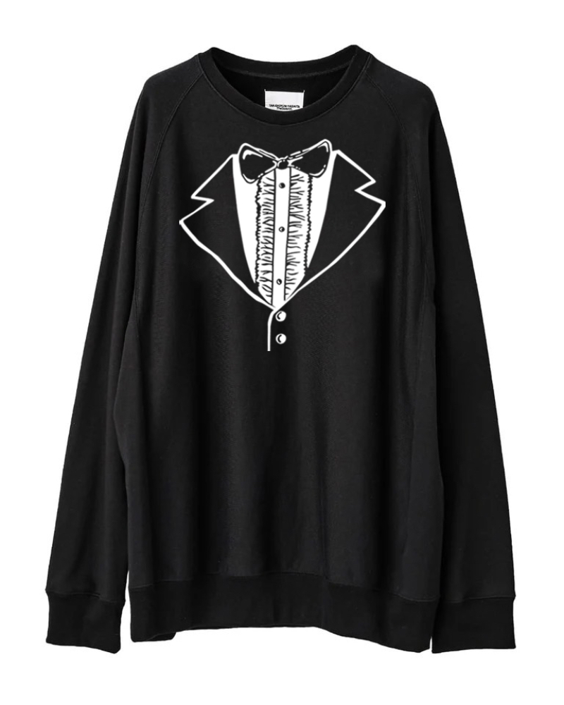 TAKAHIROMIYASHITATheSoloist.i^Jq  ~V^ U \CXgjsc.0014AW25   trompe l'oeil tuxedo oversized crewneck sweatshirt.