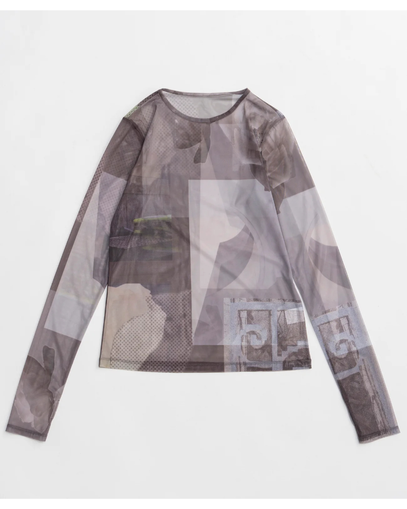 MAISON SPECIAL( ���]�� �X�y�V����) 21261415805 Photo Collage Mesh Tops