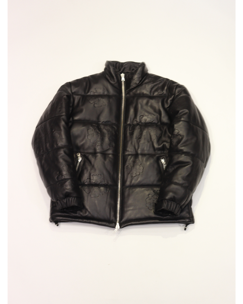 DENIM TEARS�i�f�j���e�B�A�[�Y�jFW25ODP1136 �@Leather Wreath Puffer Jacket
