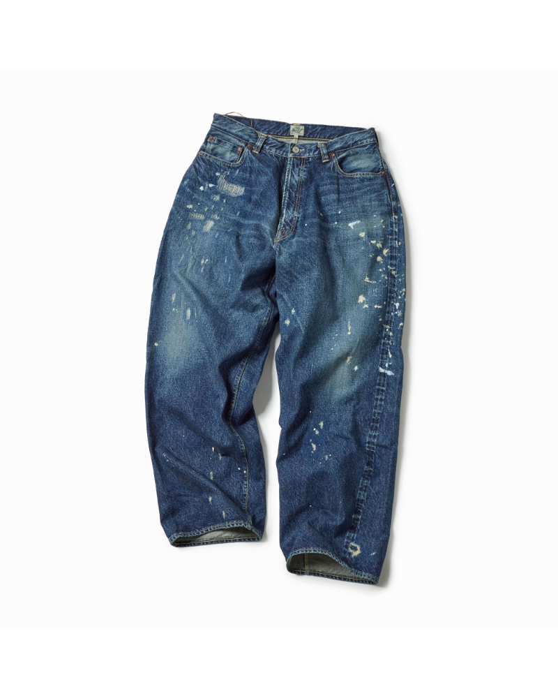 GOLD (�S�[���h) GL42579H RECYCLED WASTE SUVIN COTTON YARN 14oz. DENIM 5POCKET WIDE PANTS VINTAGE WASHED (ZIPPER FLY)