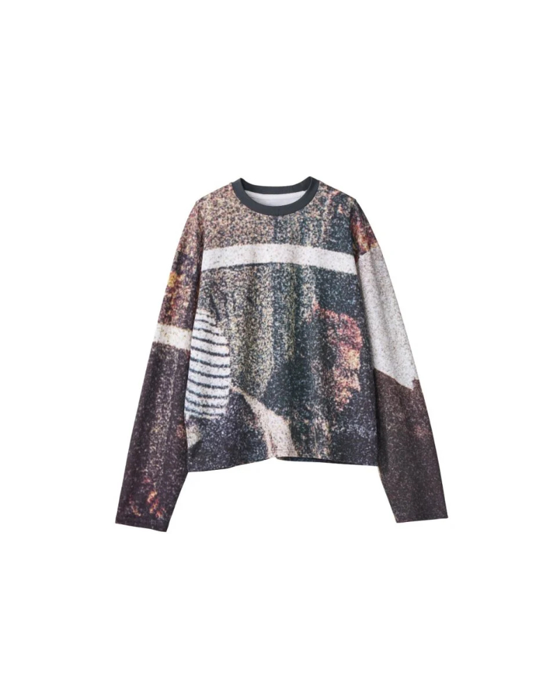Knuth Marf (�N�k�[�X�}�[�t) KM26SPN03 scenery print long sleeve tee