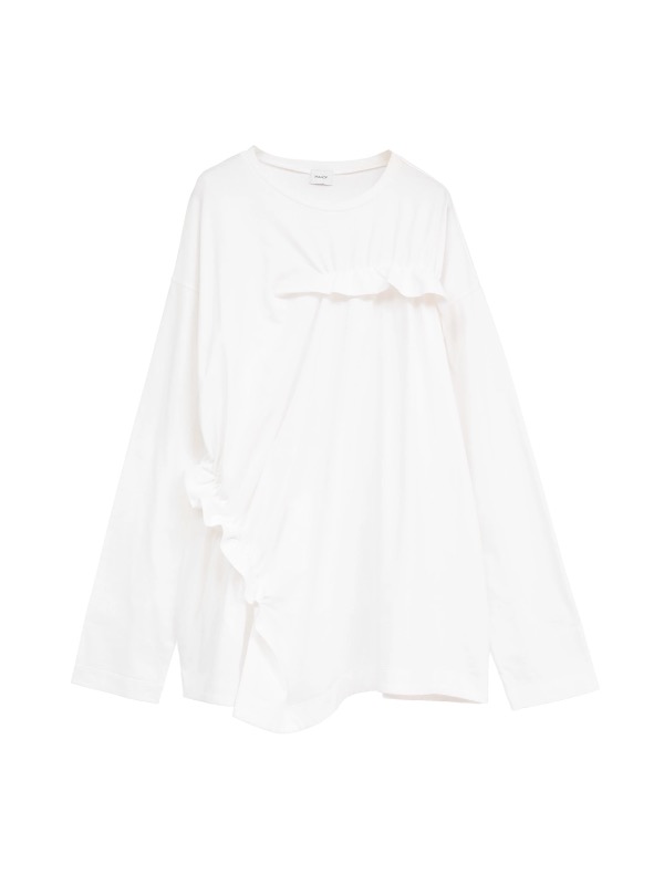 CLANE (�N���l) 80105-1033 FRILLED LONG T-SHIRT