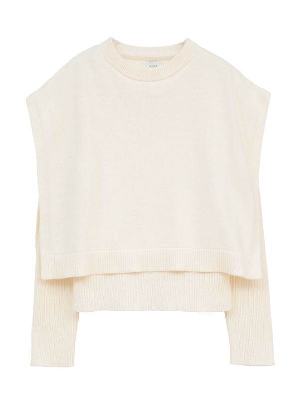 CLANE (�N���l) 80106-2013 RIB FLAP KNIT TOPS