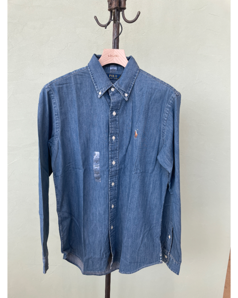 POLO RALPH LAUREN (�|�������t���[����)ZSC58C �J�X�^���t�B�b�g �{�^���_�E�� �V���c