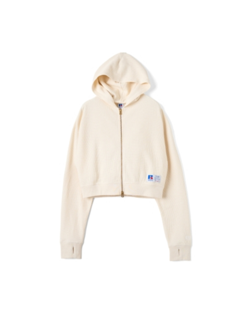 RUSSELL ATHLETIC(���b�Z�� �A�X���e�B�b�N)201261-014  Wmns Waffle Jersey Zip Hoodie
