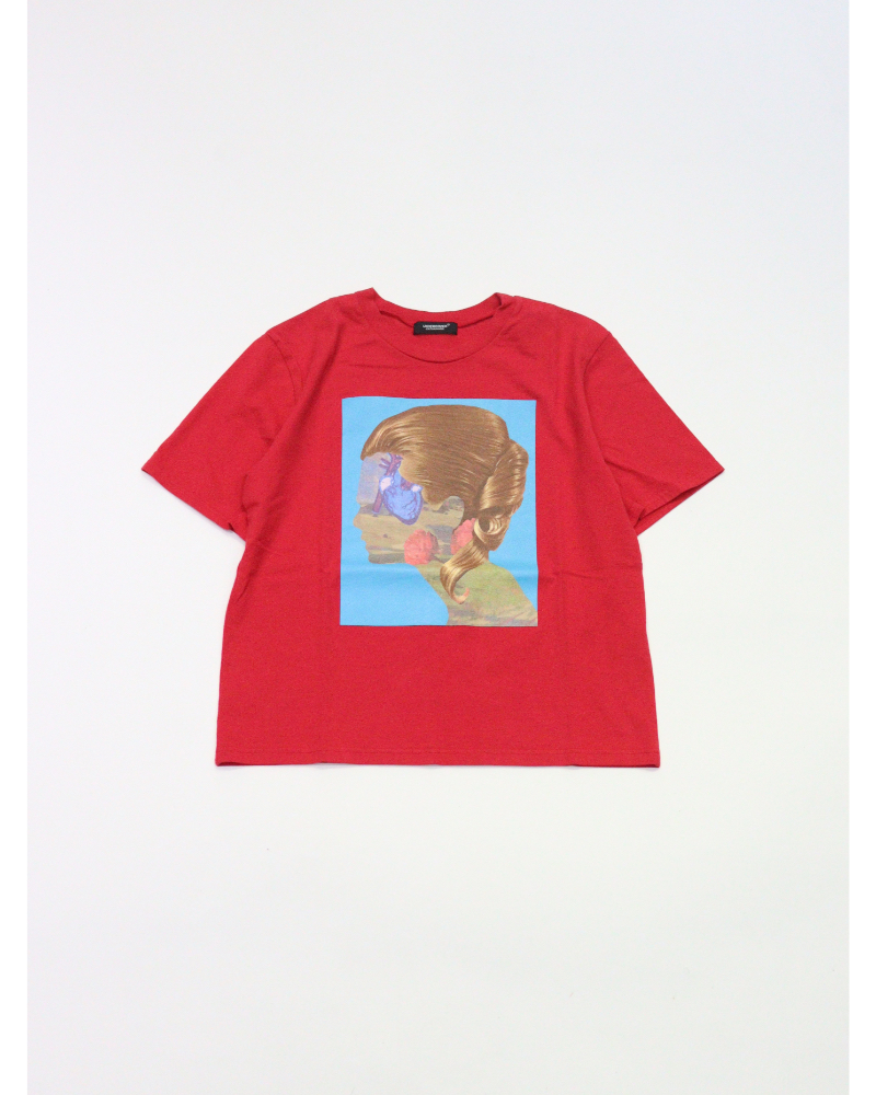 UNDERCOVER�i�A���_�[�J�o�[) UC1F1891-1 Cotton wide-short T-shirt  COLLAGE FACE PROFILE