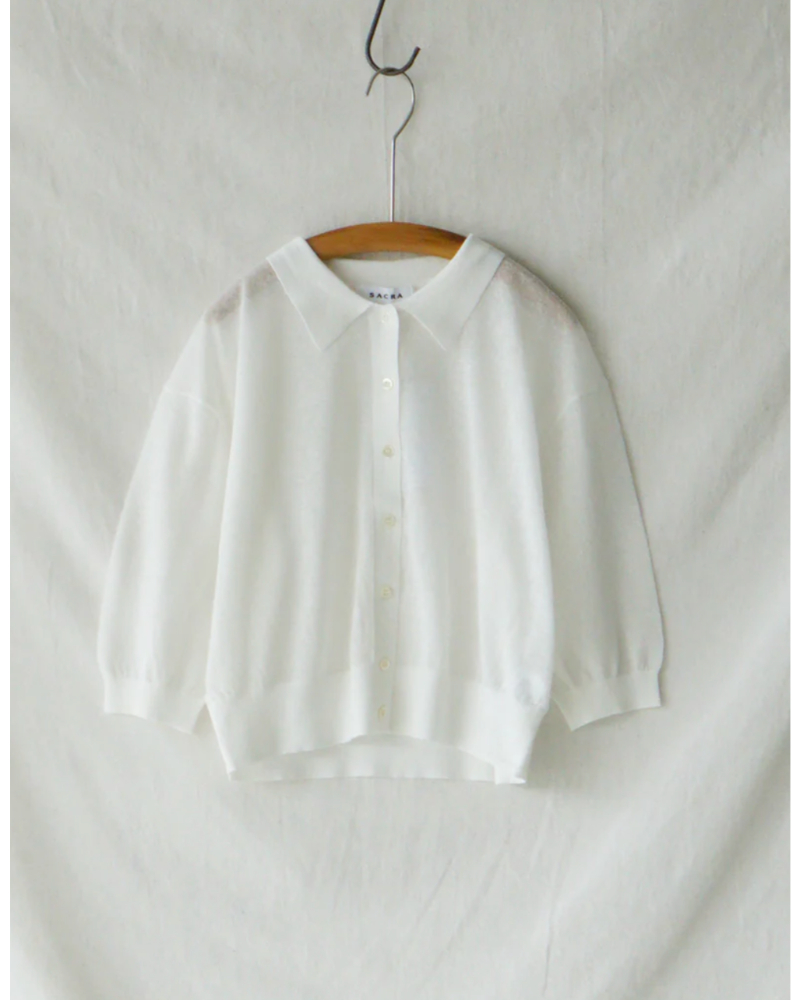 SACRA�i�T�N���j126131081 LI/PL MELANGE POLO CARDIGAN