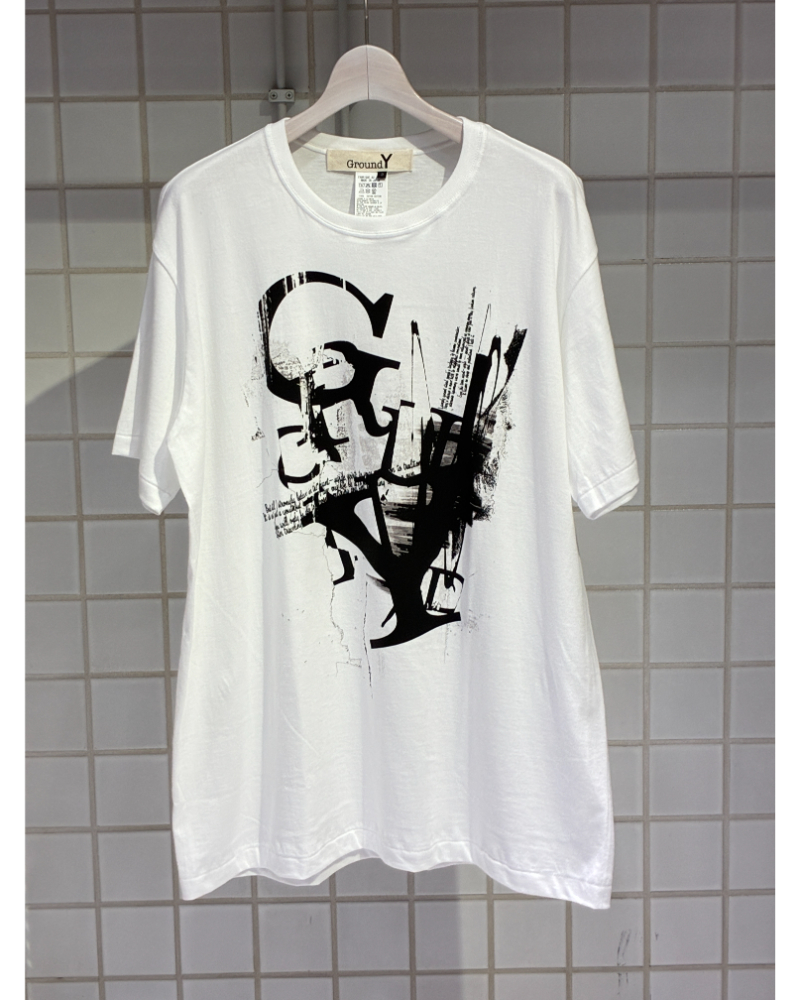 Ground Y�i�O���E���h ���C) GK-T71-070-1 JERSEY LOGO T-SHIRT