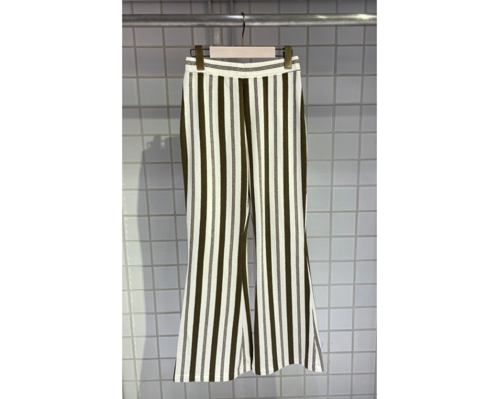 PHEENY�i�t�B�[�j�[�jPS26-CS10 Pile Border Relaxed Flare Pants