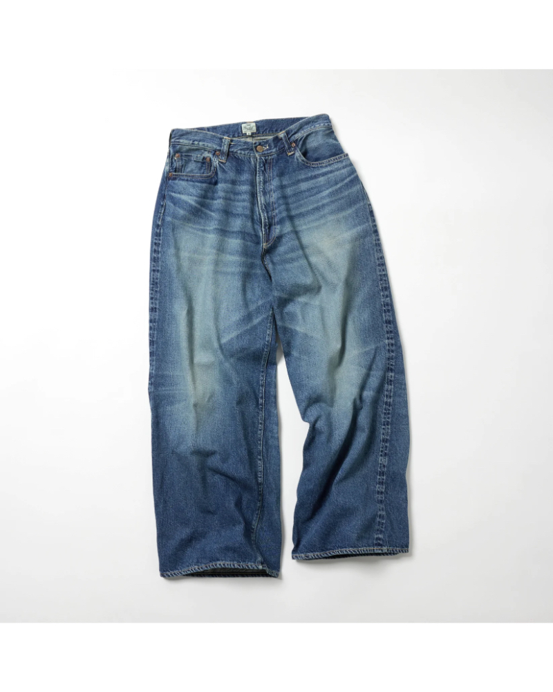 GOLD (�S�[���h)GL42622H  RECYCLED WASTE SUVIN COTTON YARN 11.5oz. DENIM 5POCKET BAGGY PANTS VINTAGE WASHED