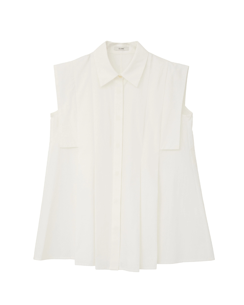 CLANE (�N���l) 10122-4293 PANELL PLEAT SQUARE SLEEVE SHIRTS