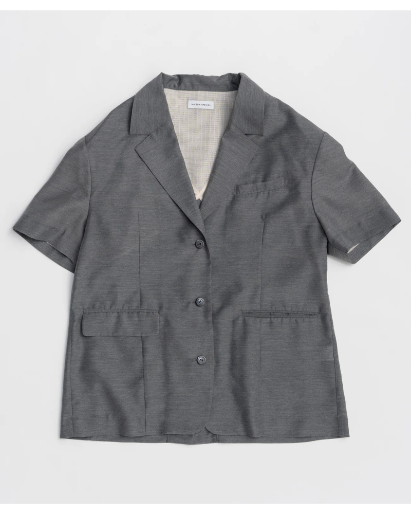 MAISON SPECIAL( ���]�� �X�y�V����) 21261115305 Half-Sleeve Sheer Suiting Jacket