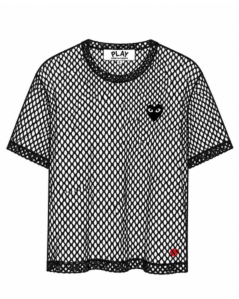 PLAY Comme des Garçons�i�v���C �R���f�M�����\���jAX-T352-051 MESH T-SHIRT RED EMBLEM