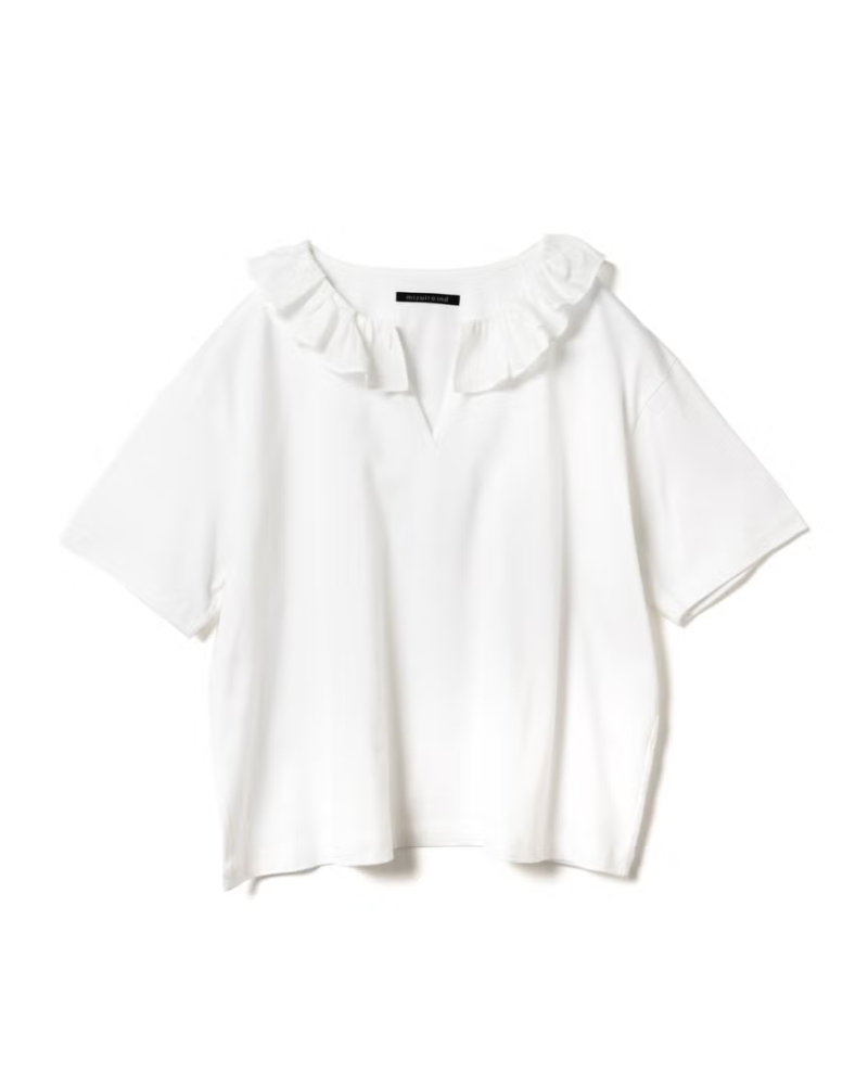 mizuiroind�i�~�Y�C���C���h�j2-210138 frill collar skipper T shirt