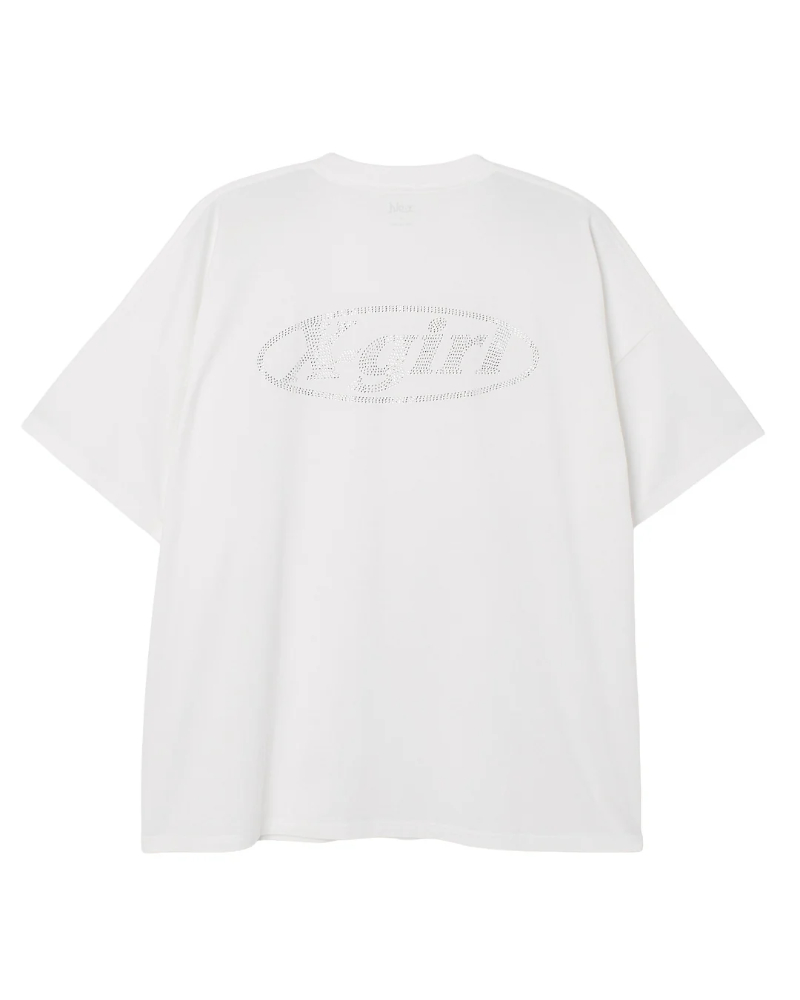 X-girl�i�G�b�N�X�K�[���j105262041007 RHINESTONE OVAL LOGO S/S BIG TEE DRESS