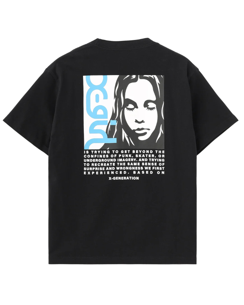 X-girl�i�G�b�N�X�K�[���j105262011025 SIDE LOGO FACE LABEL S/S TEE