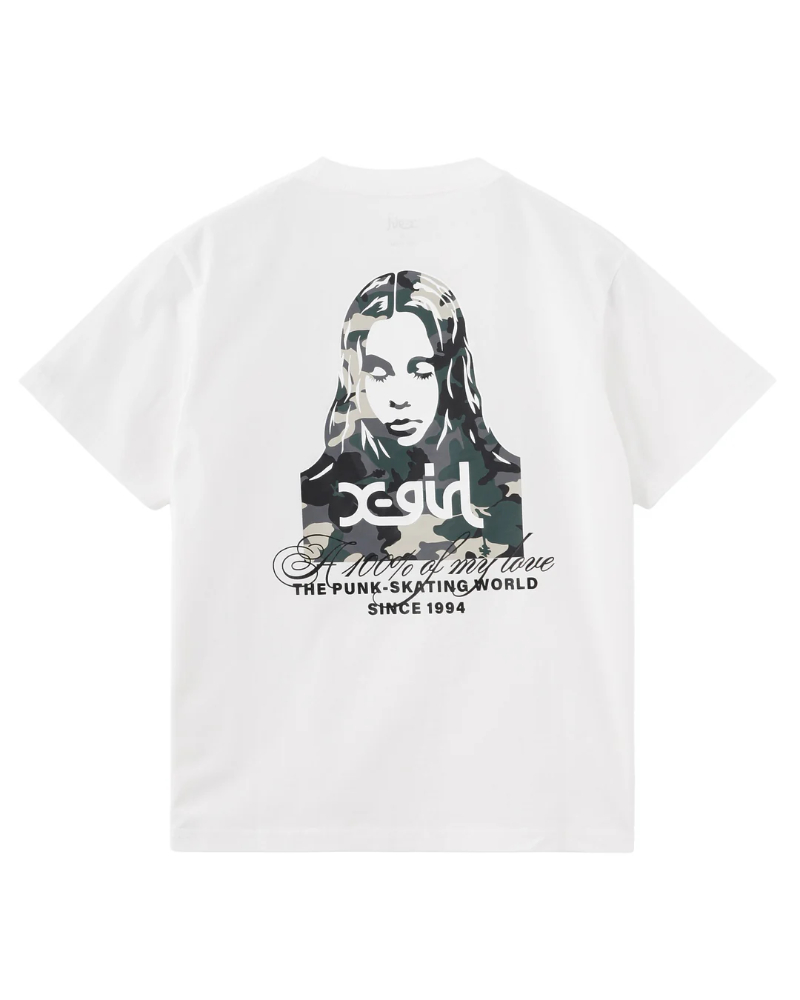 X-girl�i�G�b�N�X�K�[���j105262011030 HIBISCUS CAMOUFLAGE FACE S/S TEE