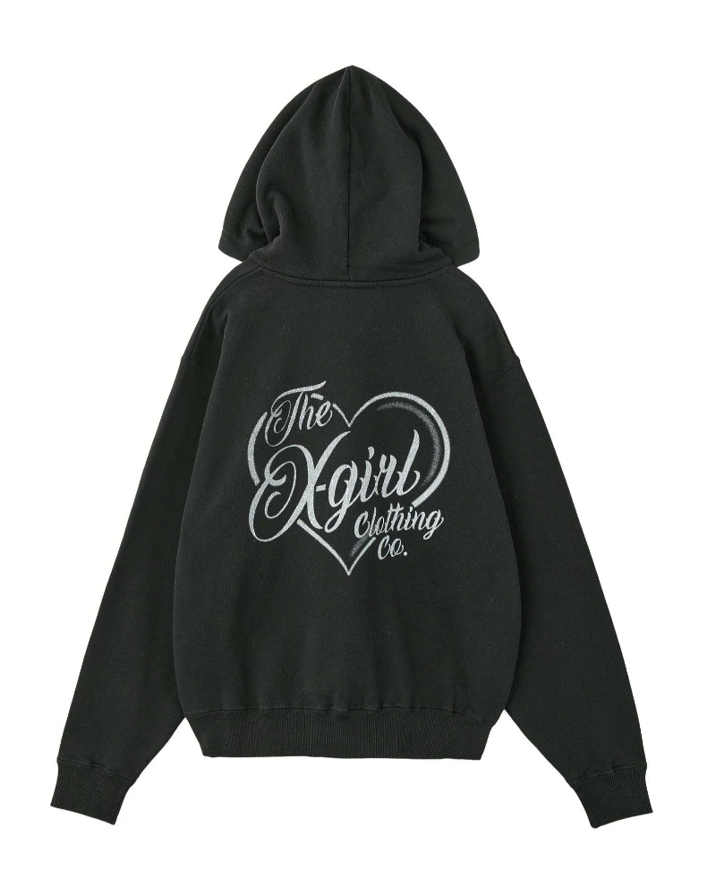 X-girl�i�G�b�N�X�K�[���j105254012006 HEART SPRAY LOGO SWEAT HOODIE