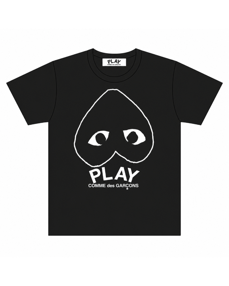 PLAY Comme des Garçons�i�v���C �R���f�M�����\���jAX-T114-051 Printed Heart White Logo T-Shirt