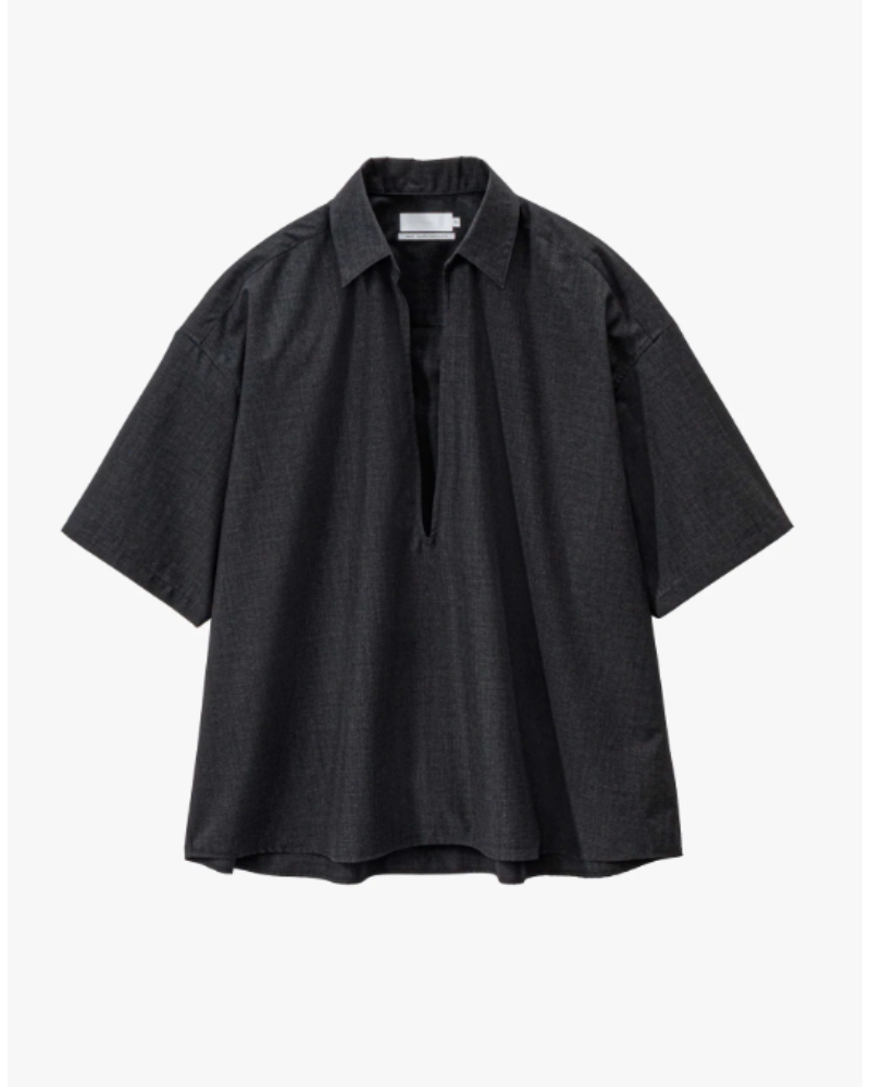 Graphpaper�i�O���t�y�[�p�[) GU261-50321 Fine Wool Heather S/S Skipper Shirt