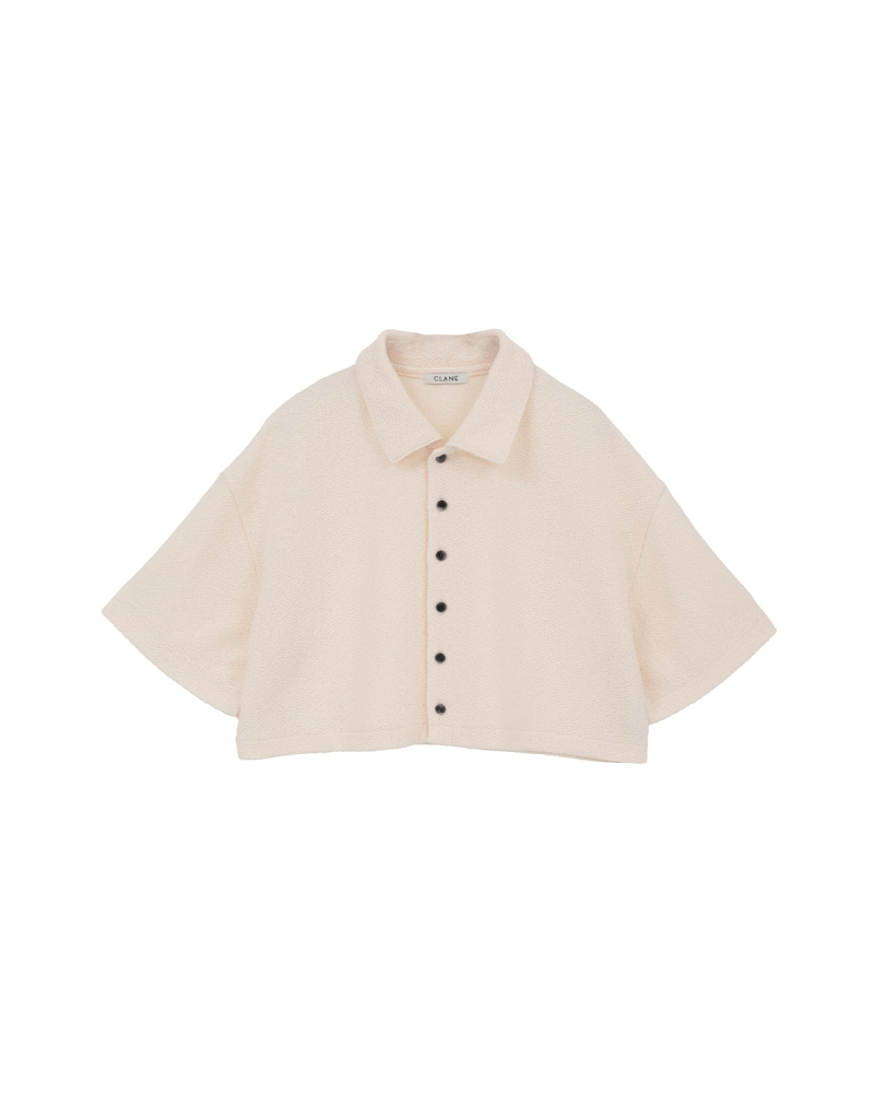 CLANE (�N���l) 11105-1053 CRISP CROPPED POLO TOPS