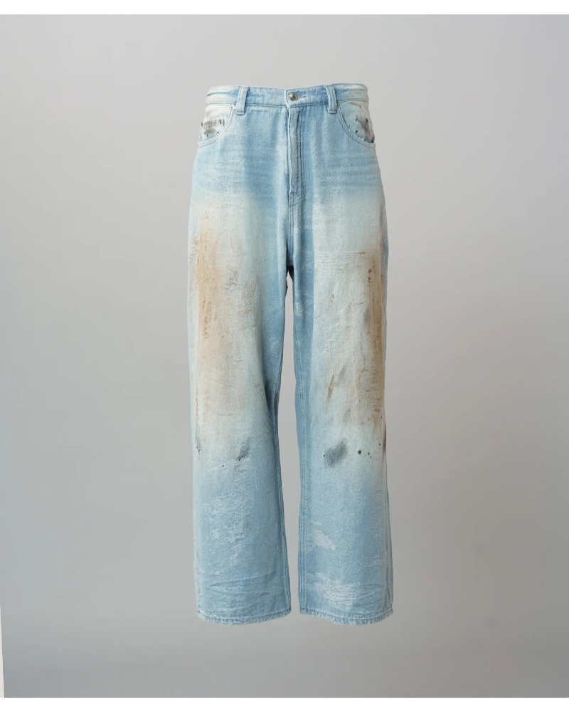  MAISON SPECIAL�i���]���X�y�V�����j11261461702 Destroy Damage Jacquard Prime-Wide Straight Denim