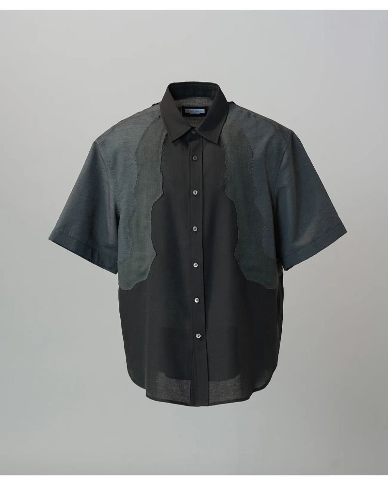  MAISON SPECIAL�i���]���X�y�V�����j11261311509 Sheer ZIGZAG Switching Prime-Over Short Sleeve Shirt
