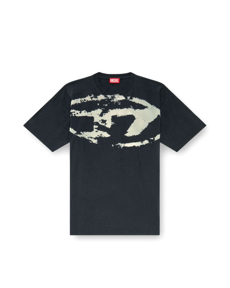 DIESEL (�f�B�[�[��) A130490DQAU T-shirt with distressed flocked logo