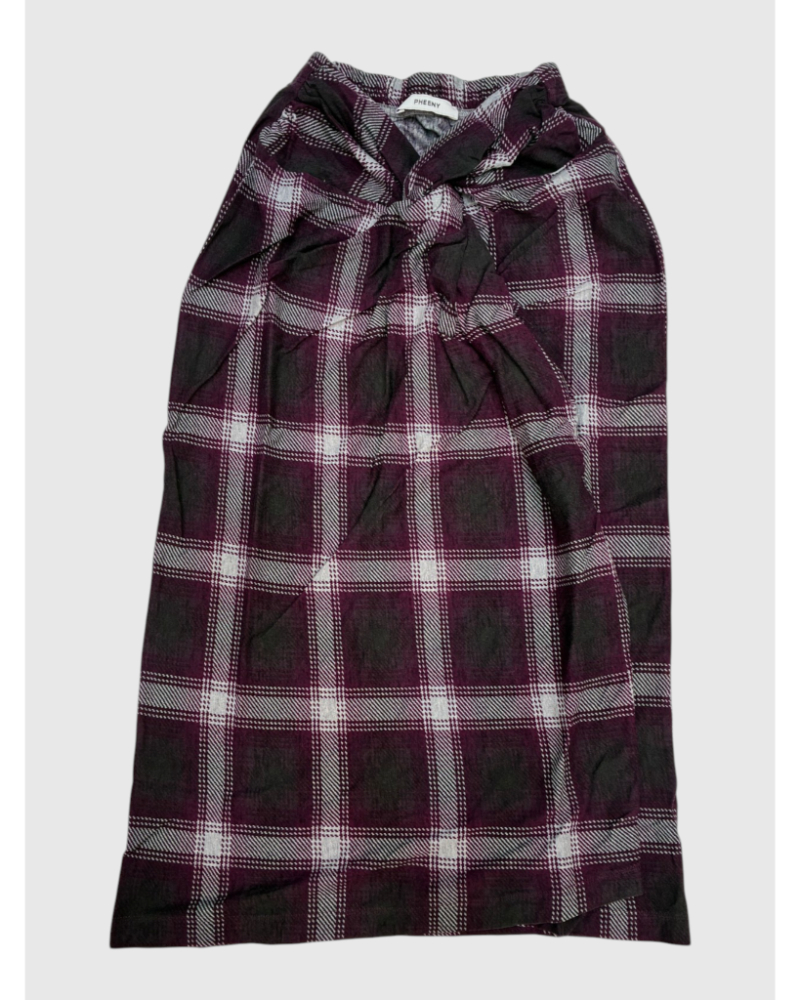 PHEENY�i�t�B�[�j�[)PA26-CS20 Ombre Check Draped Skirt