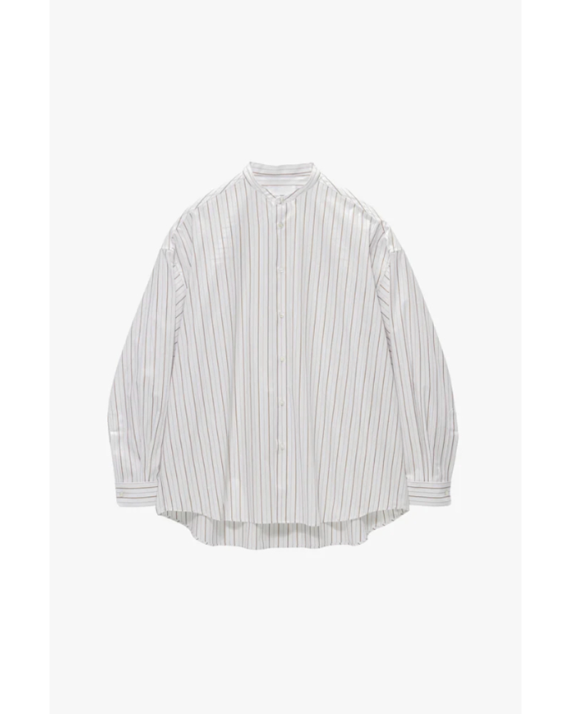 Graphpaper�i�O���t�y�[�p�[ �jGL263-50348 SIDOGRAS Brown Stripe Oversized Band Collar Shirt