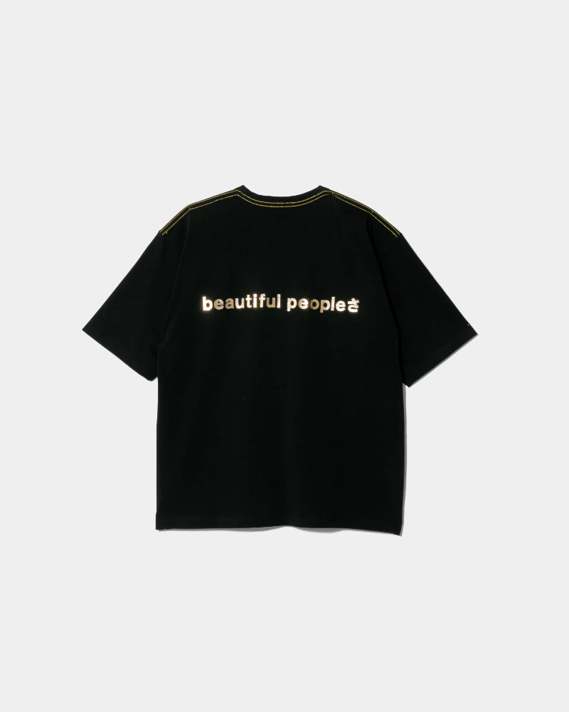 beautiful people (�r���[�e�B�t���s�[�v��) 1636310017 hight twist jersey regular-fit back foil print T-shirt