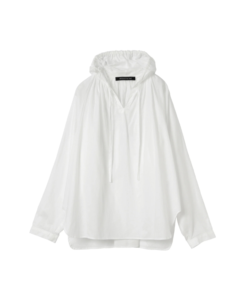 mizuiroind�i�~�Y�C���C���h�j3-230133 hooded gather neck shirt