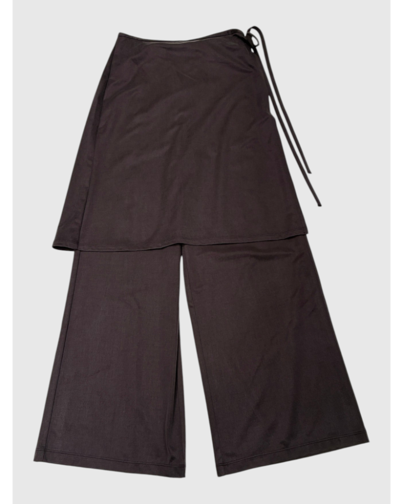 PHEENY�i�t�B�[�j�[)PA26-PT02 Peach Saten Layered Apron Pants
