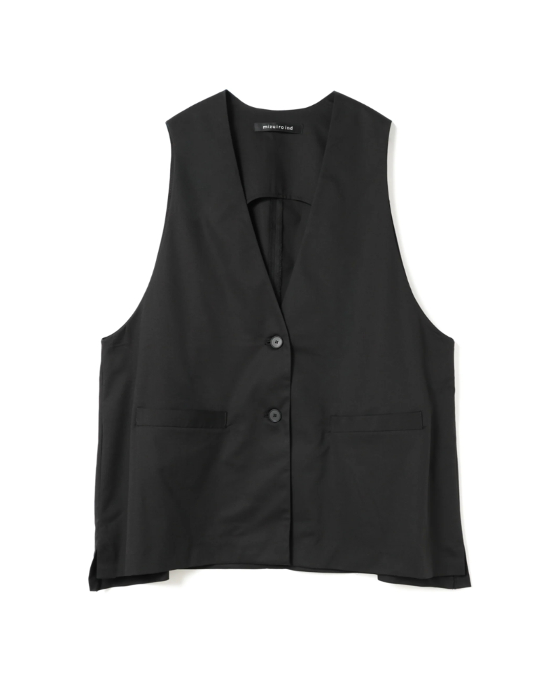 mizuiroind�i�~�Y�C���C���h�j3-230144 deep V neck wide vest 