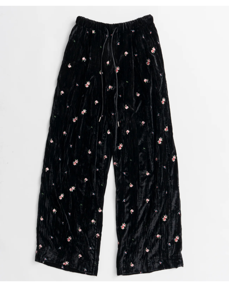 MAISON SPECIAL�i���]���X�y�V�����j21262465309 Flower Embroidery Velour Easy Pants