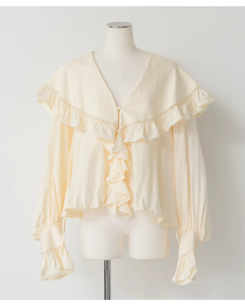 MAISON SPECIAL( ���]�� �X�y�V����) 21262315804 Lace Frill Collar Blouse