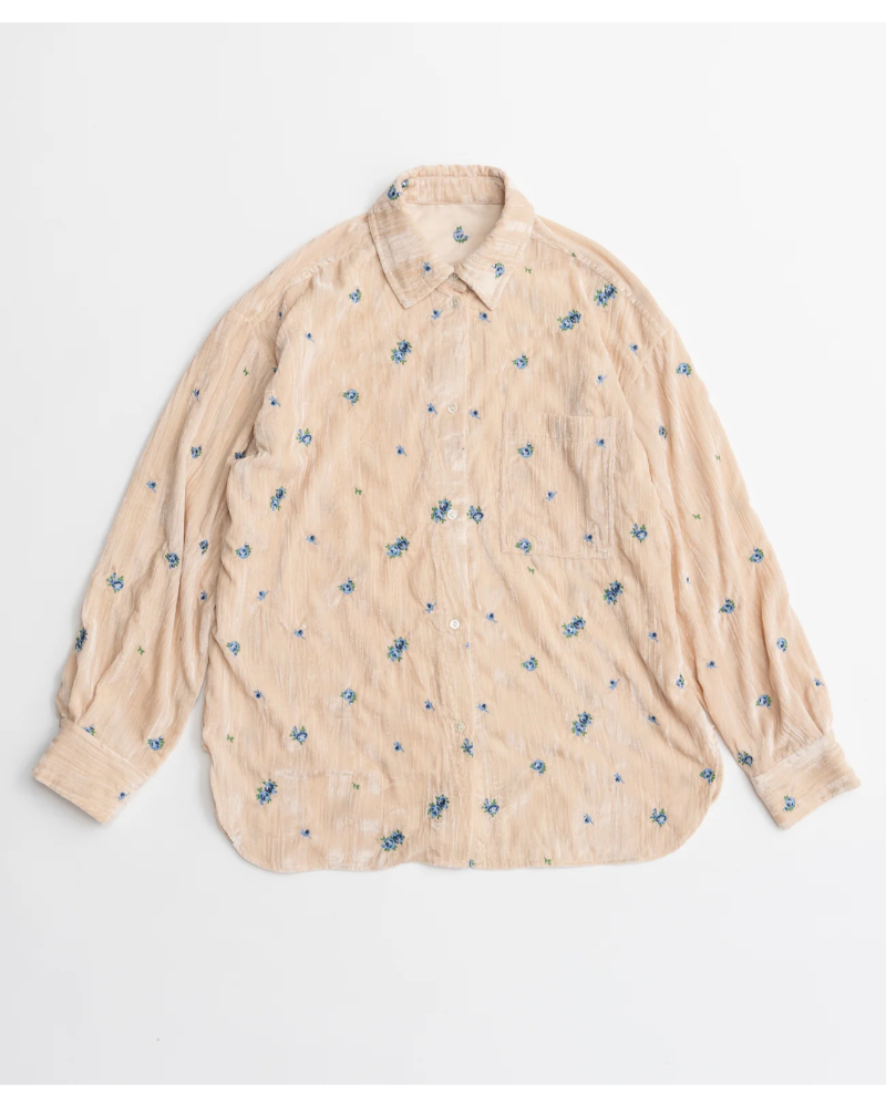MAISON SPECIAL( ���]�� �X�y�V����) 21262315306 Flower Embroidery Velour Overshirt