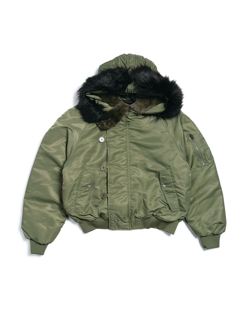 RASSVET (���X�x�[�g) PACC19J006 HOODED N-2B BOMBER JACKET -GREEN- 