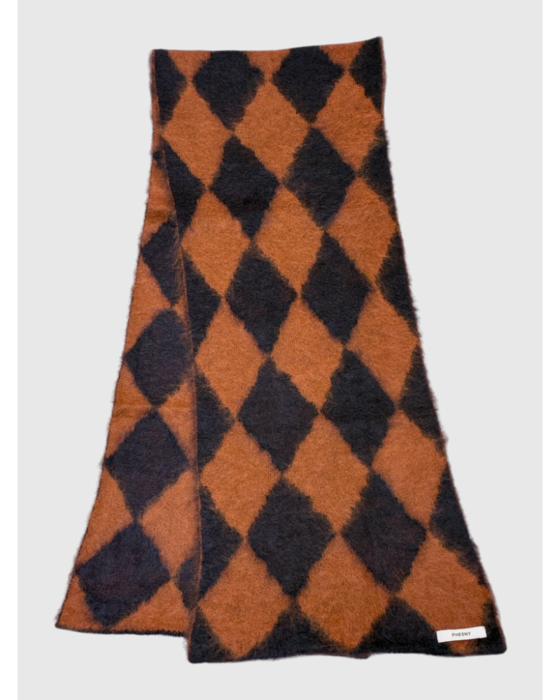 PHEENY�i�t�B�[�j�[) PA26-AC01 Kid Mohair Diamond Check Muffler