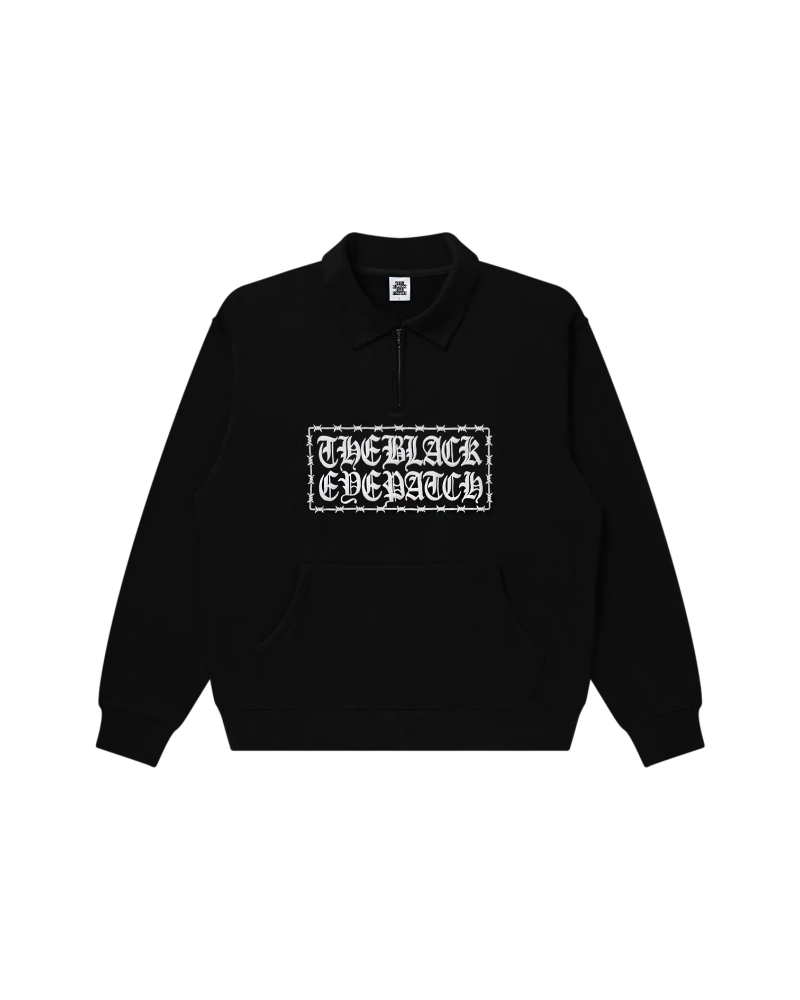 BlackEyePatch�i�u���b�N�A�C�p�b�`�jBEPFW26CS02 BARBED WIRE LOGO KOBE TERRY HALF ZIP SWEAT