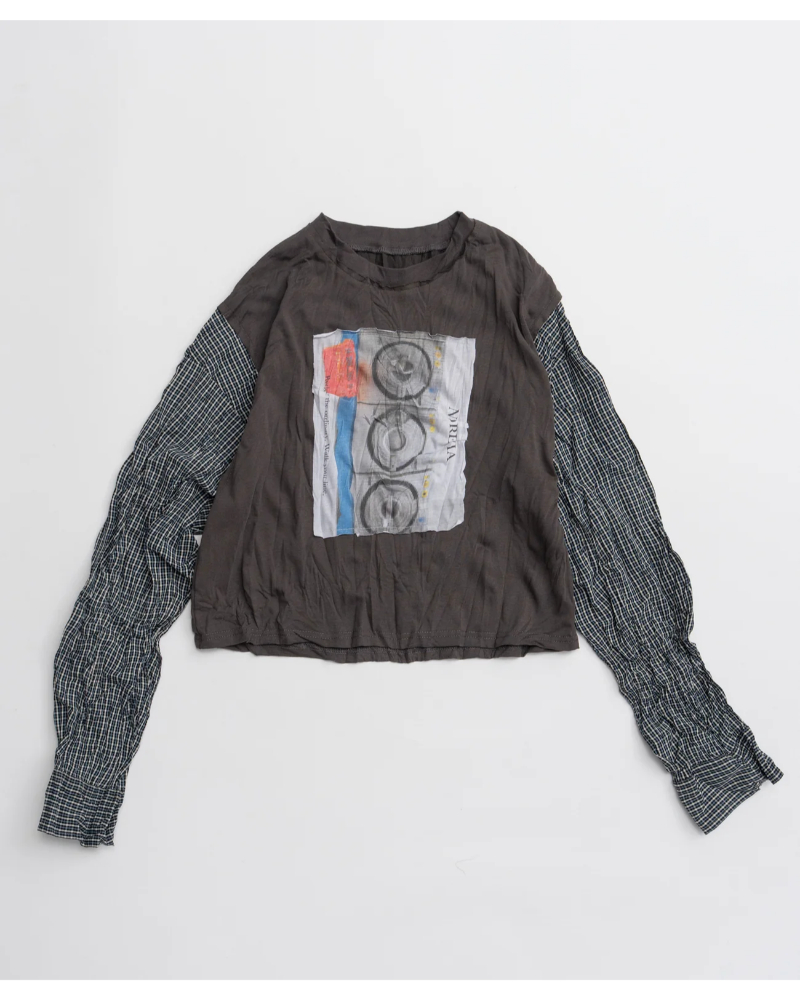 MAISON SPECIAL( ���]�� �X�y�V����) 21262416003 Washer Shirt Docking Print T-Shirt