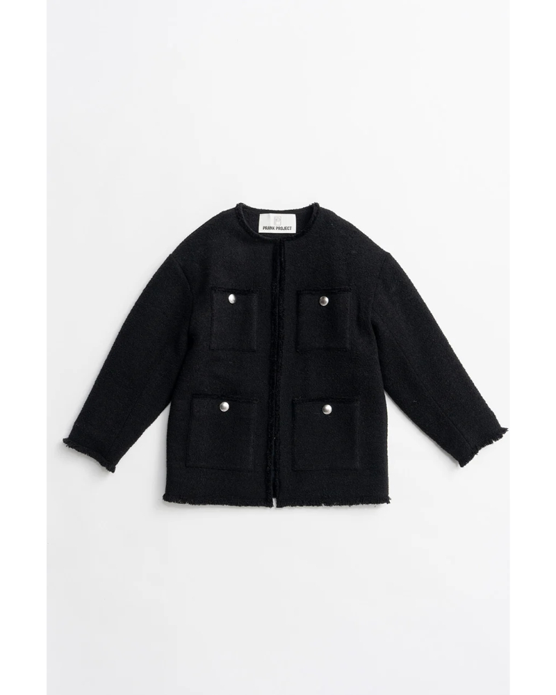 PRANK PROJECT (�v�����N �v���W�F�N�g) 31262166401 Tweed No-Collar Jacket Coat